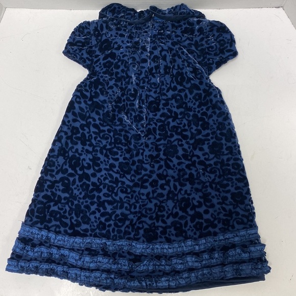 Sweet Ivy Girls Short Sleeve Velvet Burnout Ruffle Trimmed Dress - Picture 3 of 6